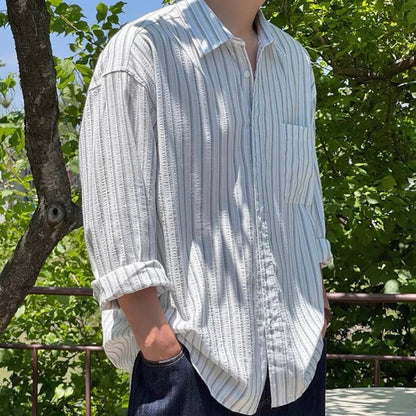 Textured Stripe Relaxed Shirt