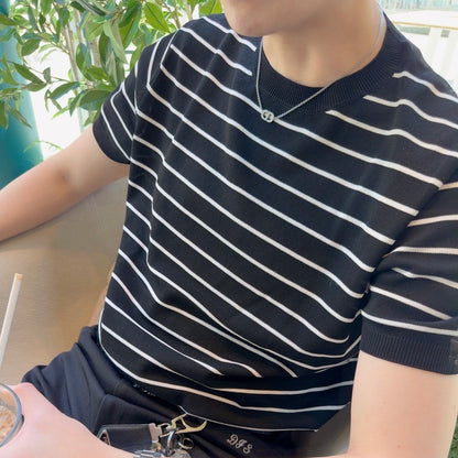 Loose Fit Black Striped Tee