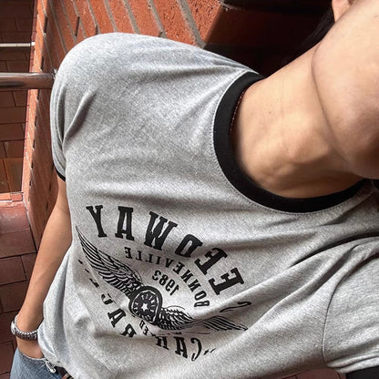 Retro Color-Block Commuter T-Shirt