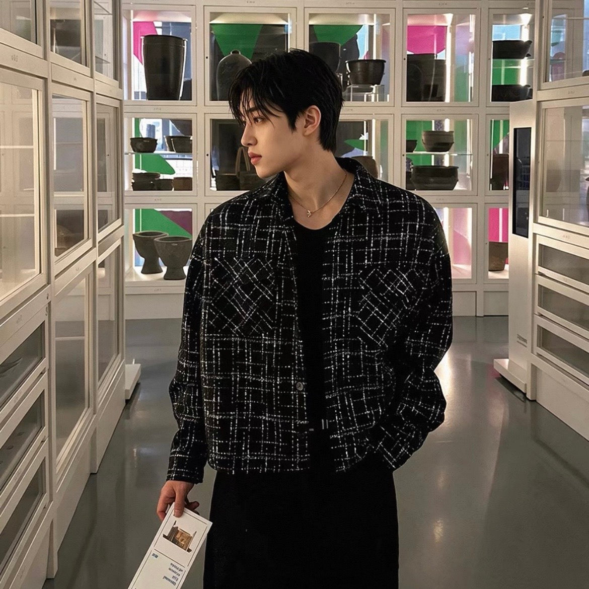 Black Check Tweed Jacket