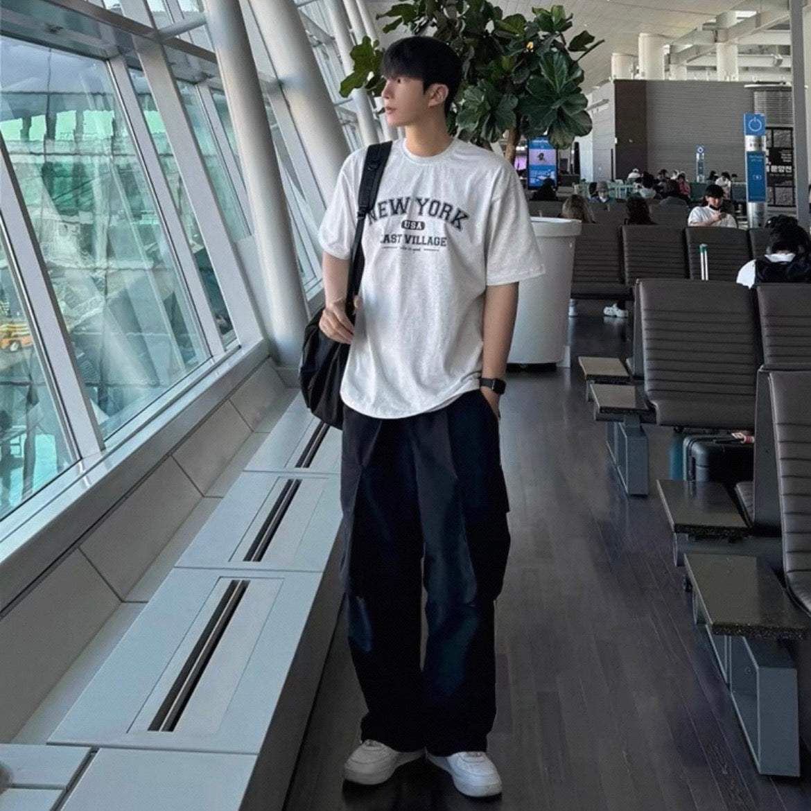 Striped Wide-Legged Casual Pants