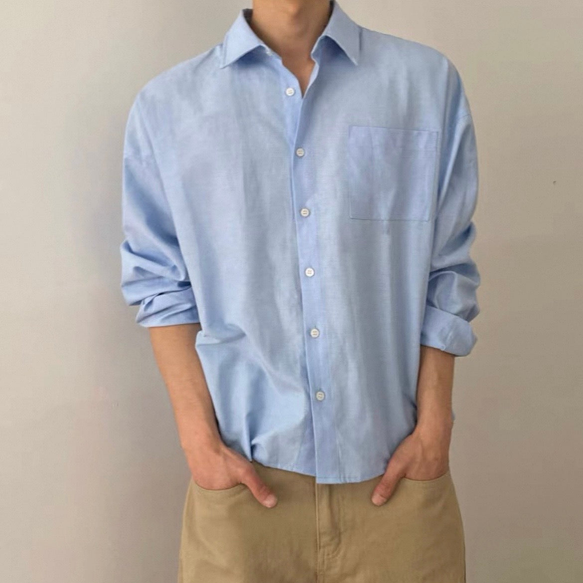 Korean-Style Long Sleeve Shirt
