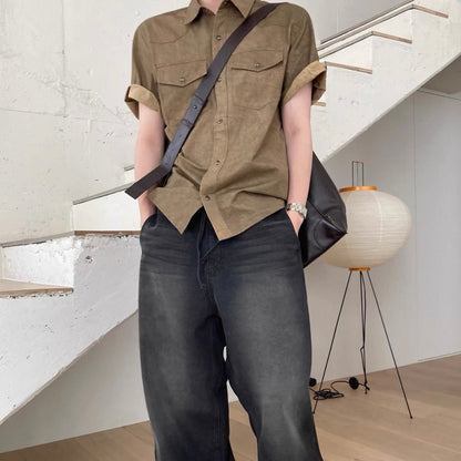 Retro Workwear Short-Sleeve Shirt