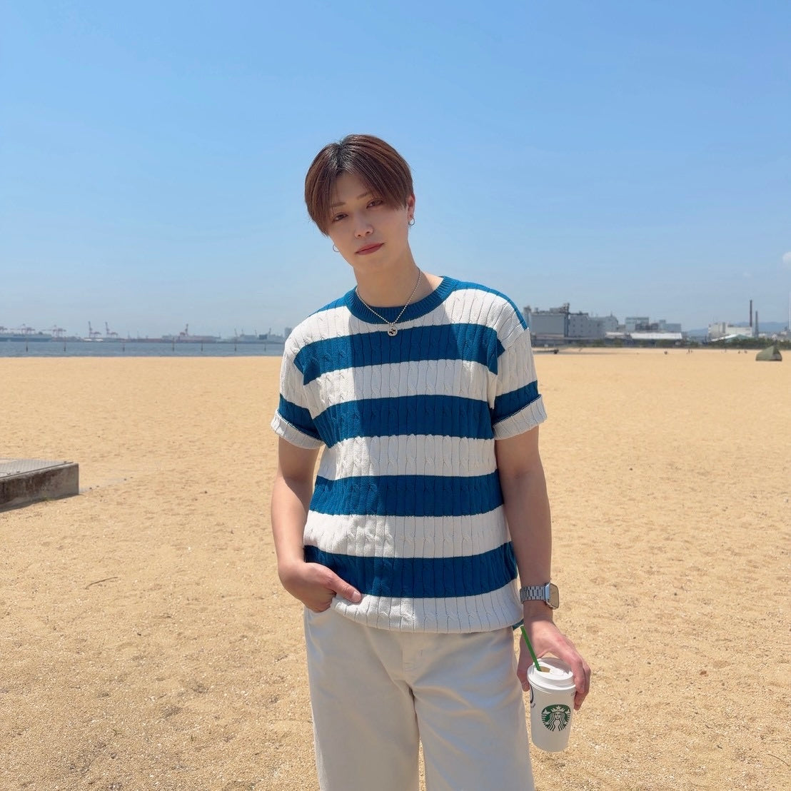 Retro Color Clash Knit Tee