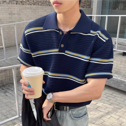 Loose-Fit Color-Block Polo Shirt