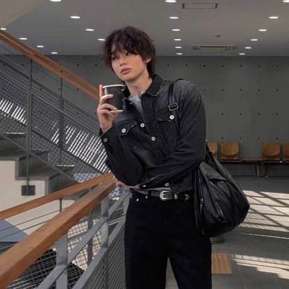 Washed Black Denim Jacket