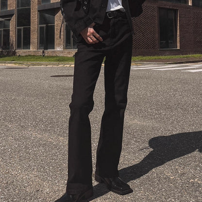 Slim Fit Black Flare Jeans