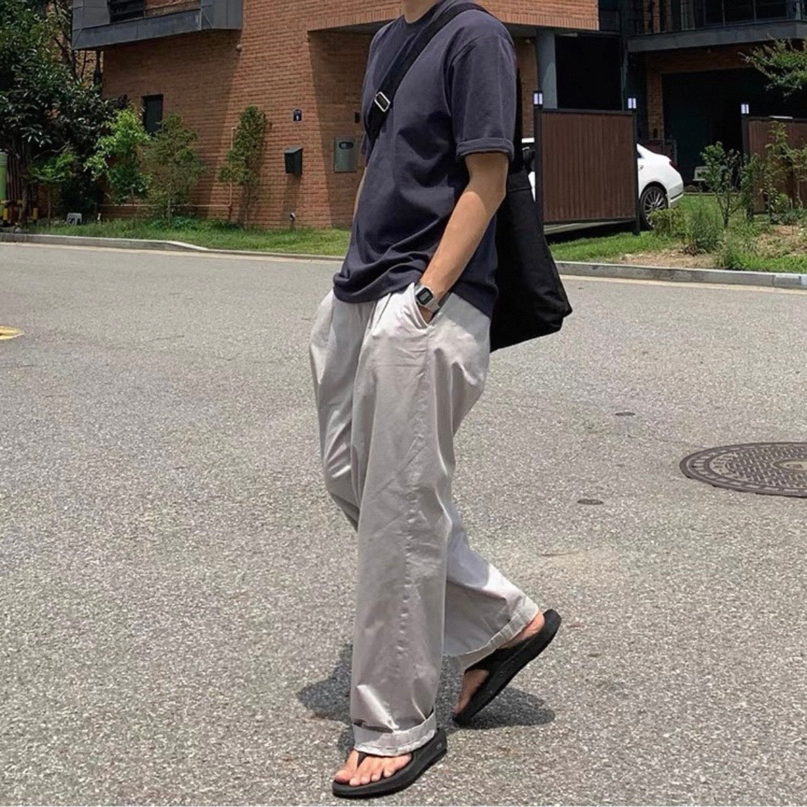 Korean Wide-Leg Sports Pants