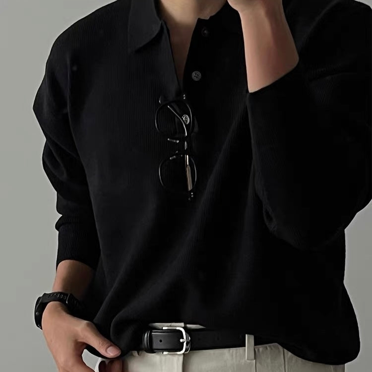 Classic Ribbed Knit Polo