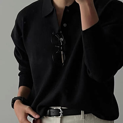 Classic Ribbed Knit Polo