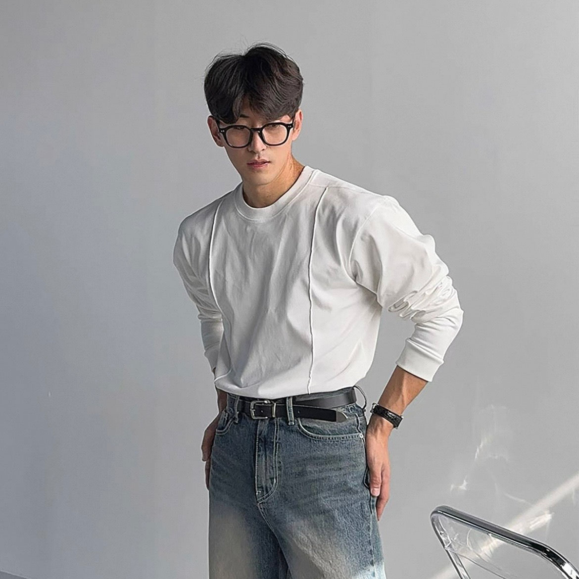 Minimal Line Long Sleeve T-Shirt