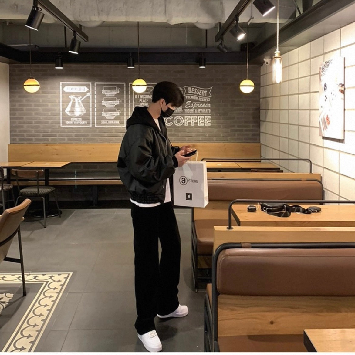 Trendy Hooded Leather Jacket