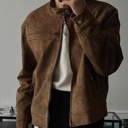 Suede Zip-Up Jacket