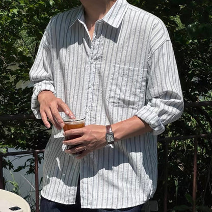 Textured Stripe Relaxed Shirt