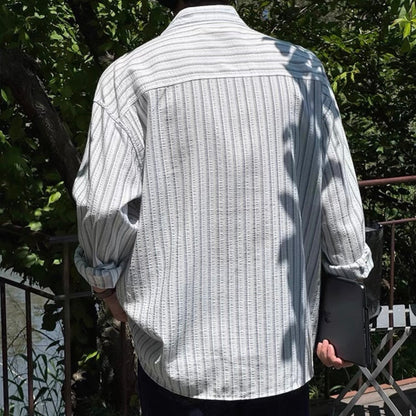 Textured Stripe Relaxed Shirt