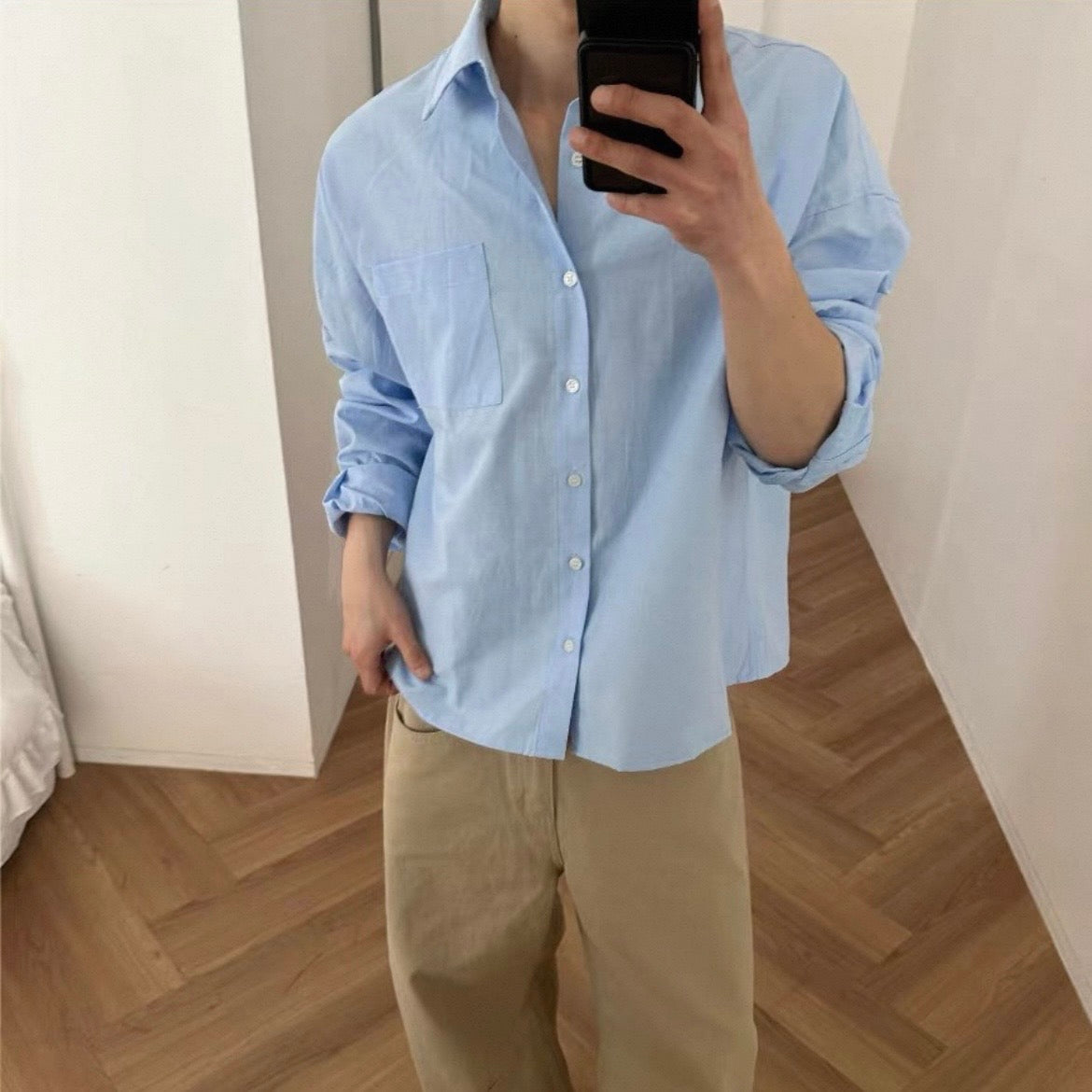 Korean-Style Long Sleeve Shirt