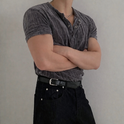 Slim Fit Henry Collar T-Shirt