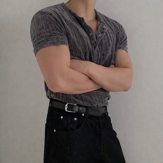 Slim Fit Henry Collar T-Shirt