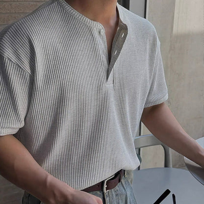 Waffle Texture Short-Sleeve T-Shirt