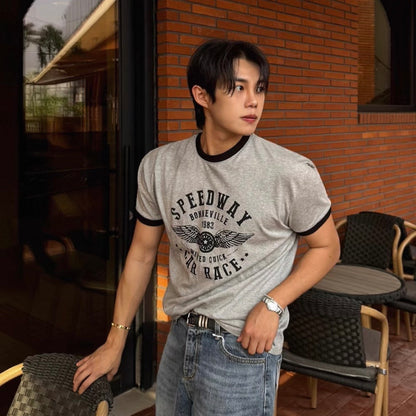 Retro Color-Block Commuter T-Shirt