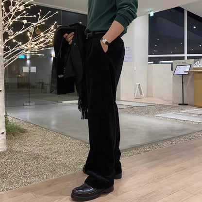 Retro Corduroy Wide-Leg Pants