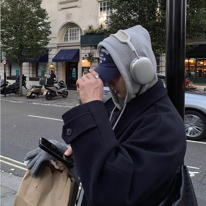 Knee-Length Wool Tweed Coat