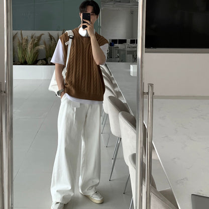 White Casual Wide Pants