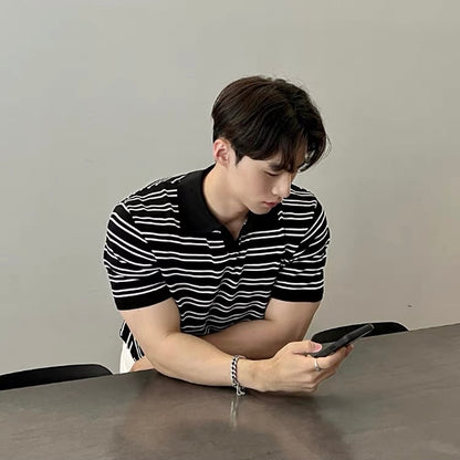 Casual Striped Polo Shirt