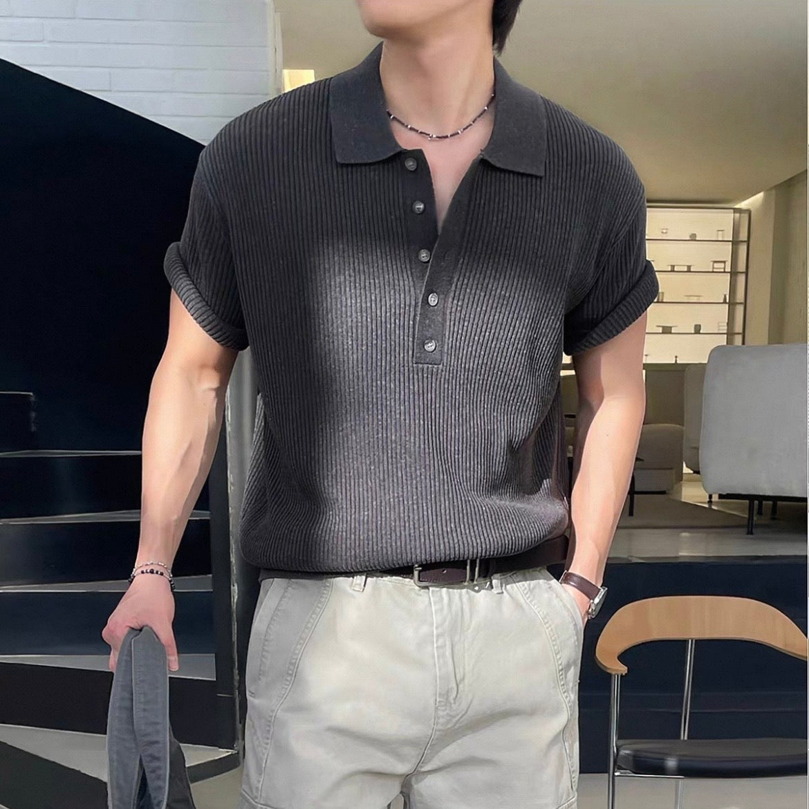 Breathable Casual Knit Polo