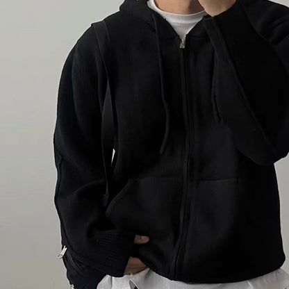 Ribbed Zip-Up Hoodie