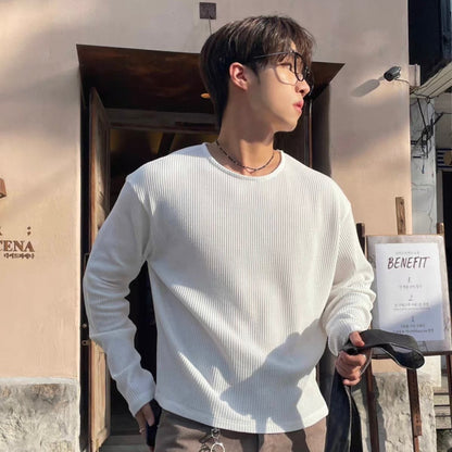Textured Rib Long Sleeve Tee