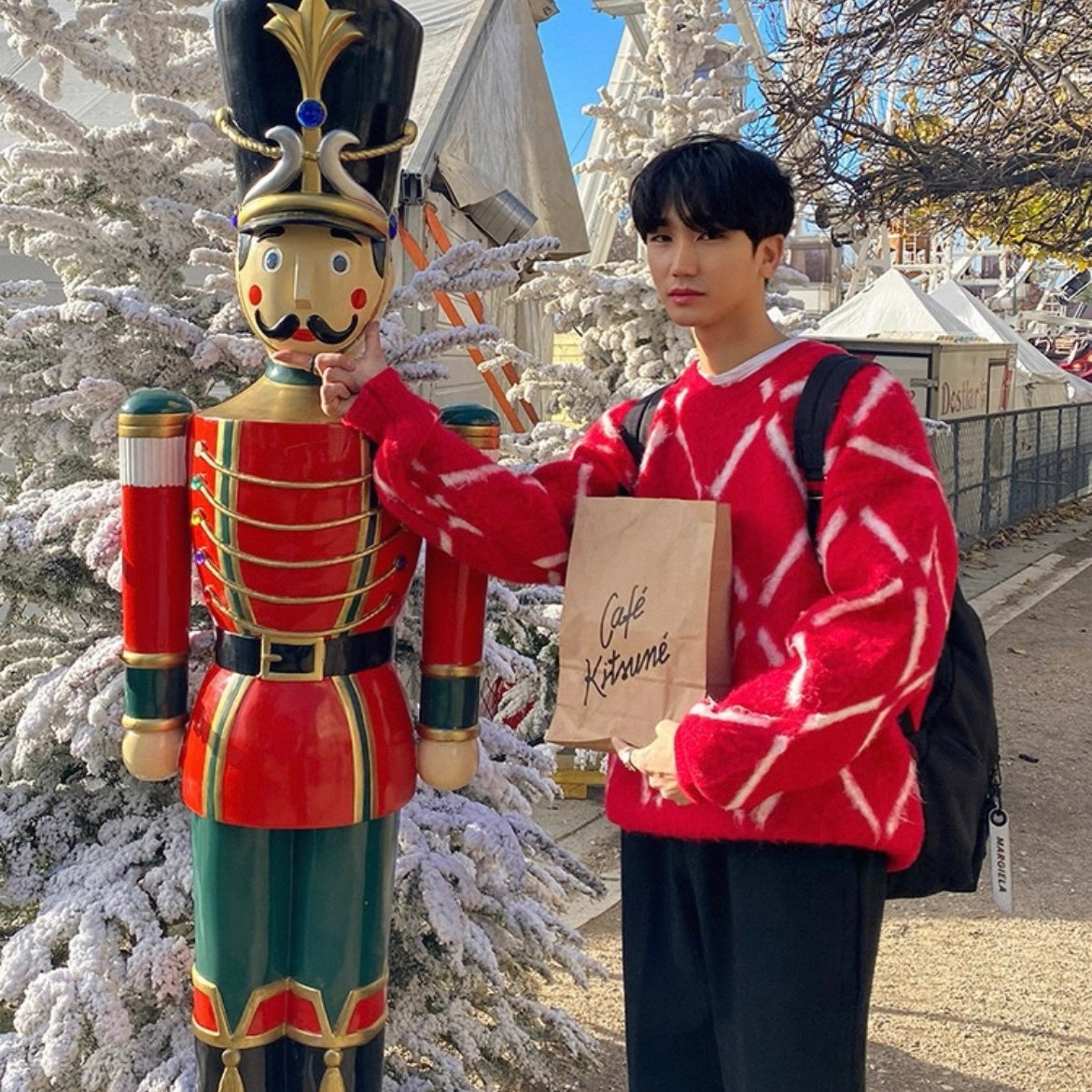 Plaid Knit Sweater for Couples