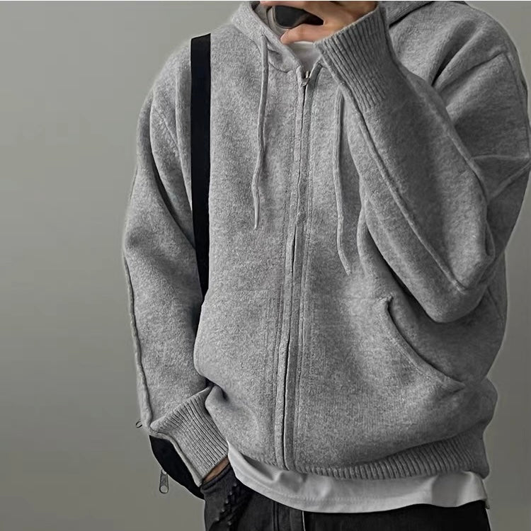 Ribbed Zip-Up Hoodie