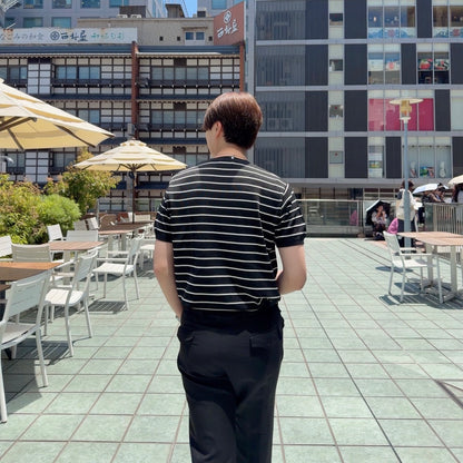 Loose Fit Black Striped Tee