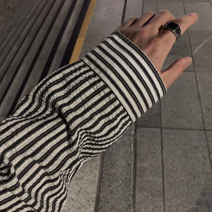 Oversized Striped Shirt Jacket