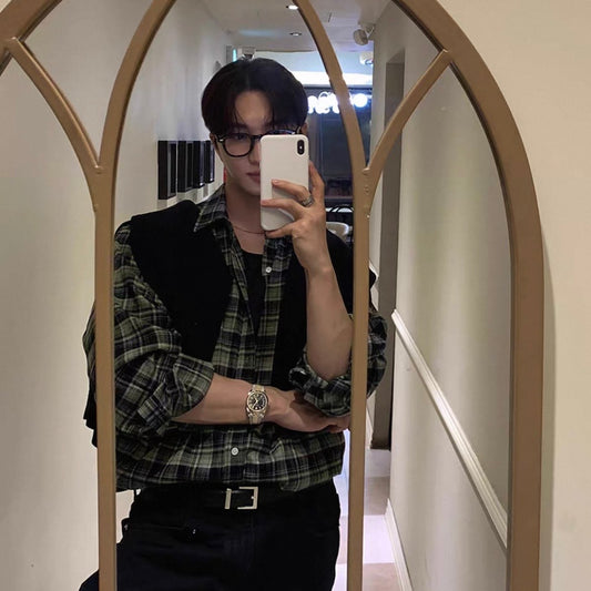 Retro Plaid Casual Shirt