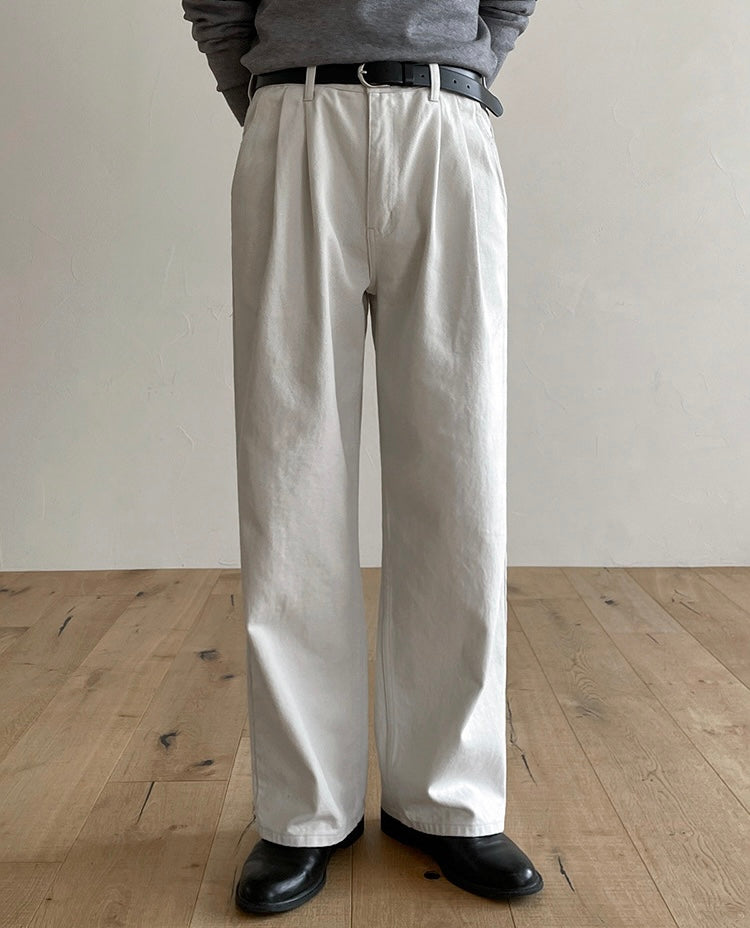 Draped Casual Straight Pants