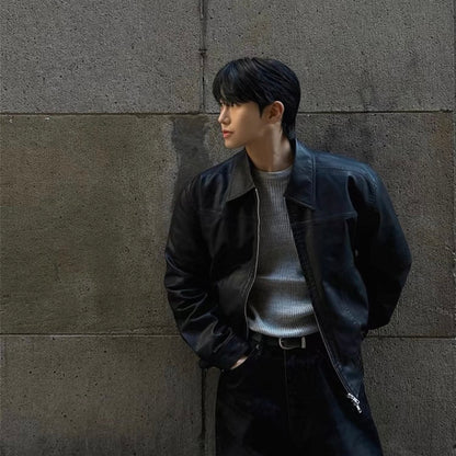 Vintage Leather Blouson Jacket