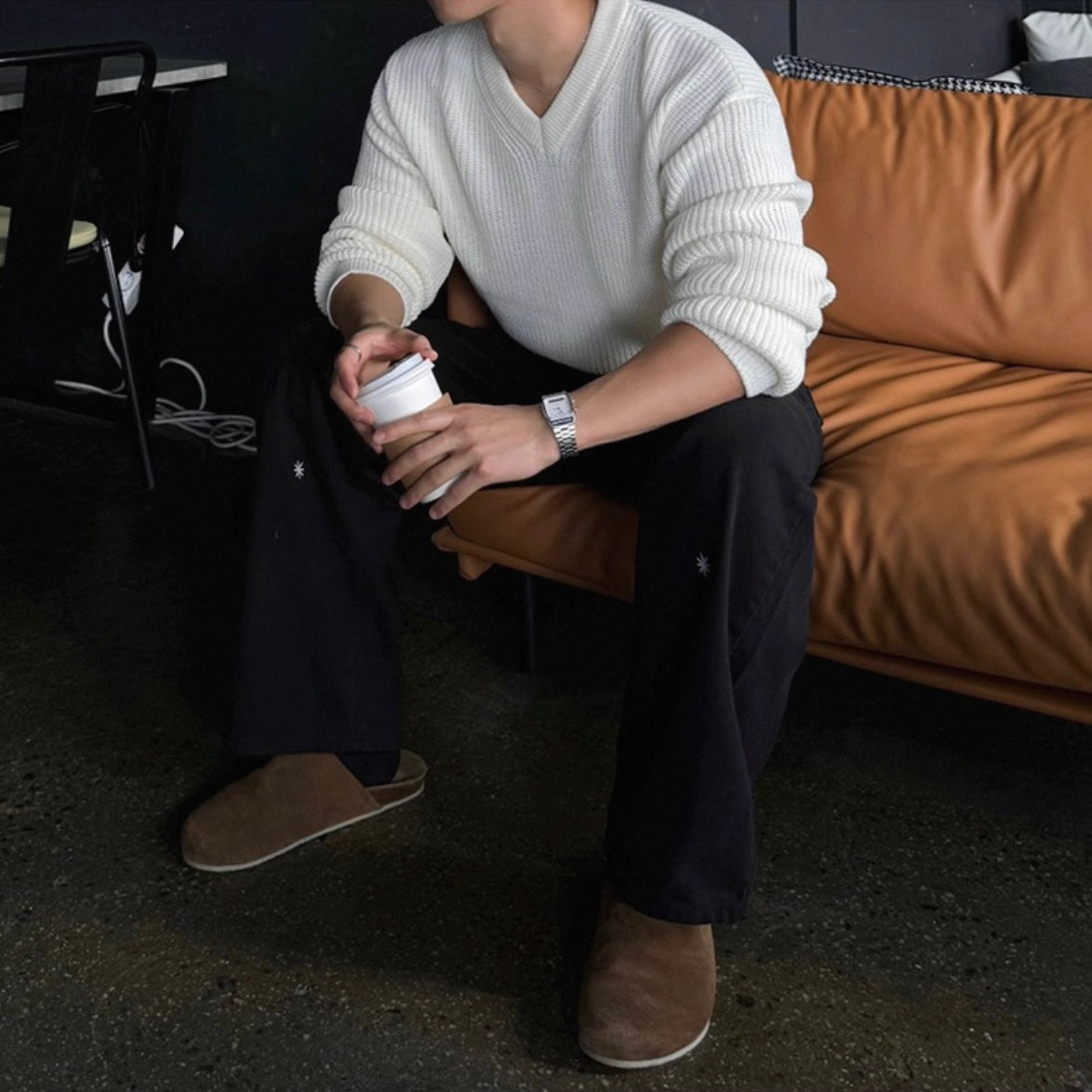 Men's V-Neck Knit Sweater