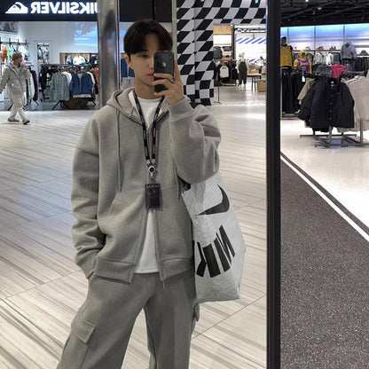 Casual Hooded Cardigan Setup