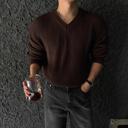 Men's V-Neck Knit Sweater