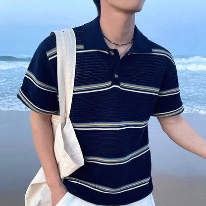Loose-Fit Color-Block Polo Shirt