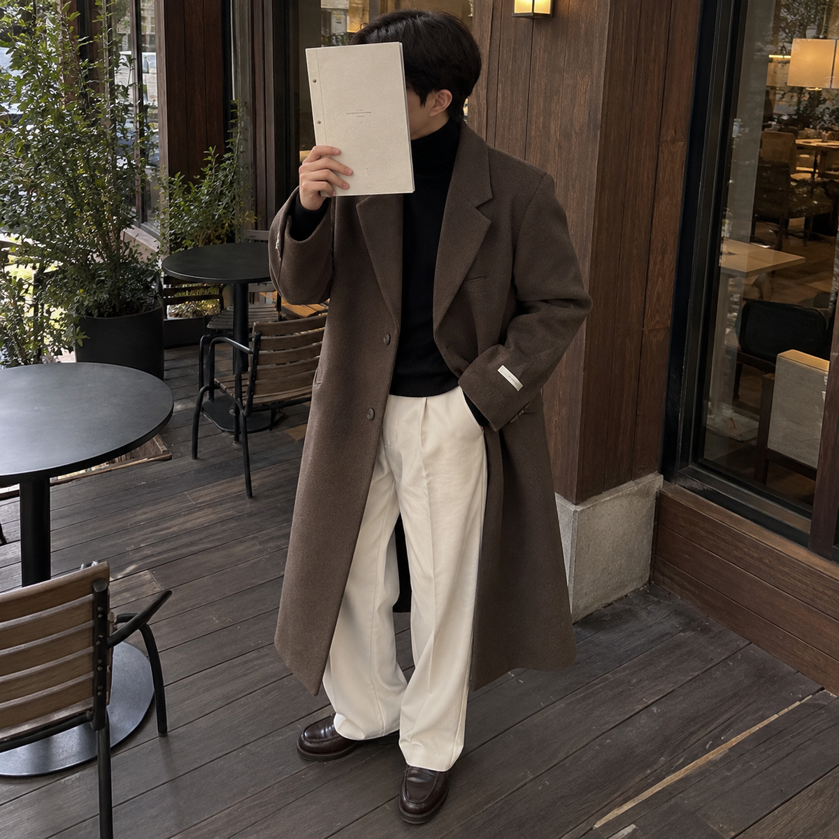 Tweed trench coat