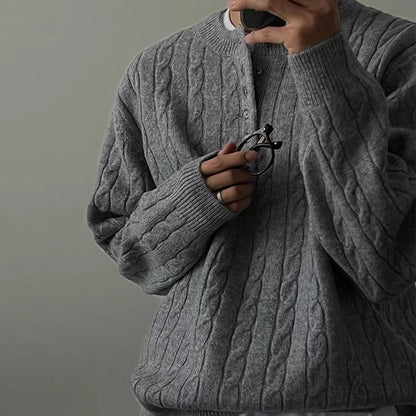Cable Knit Henley Sweater