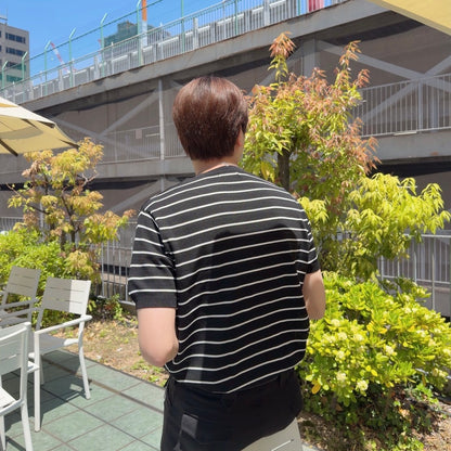 Loose Fit Black Striped Tee