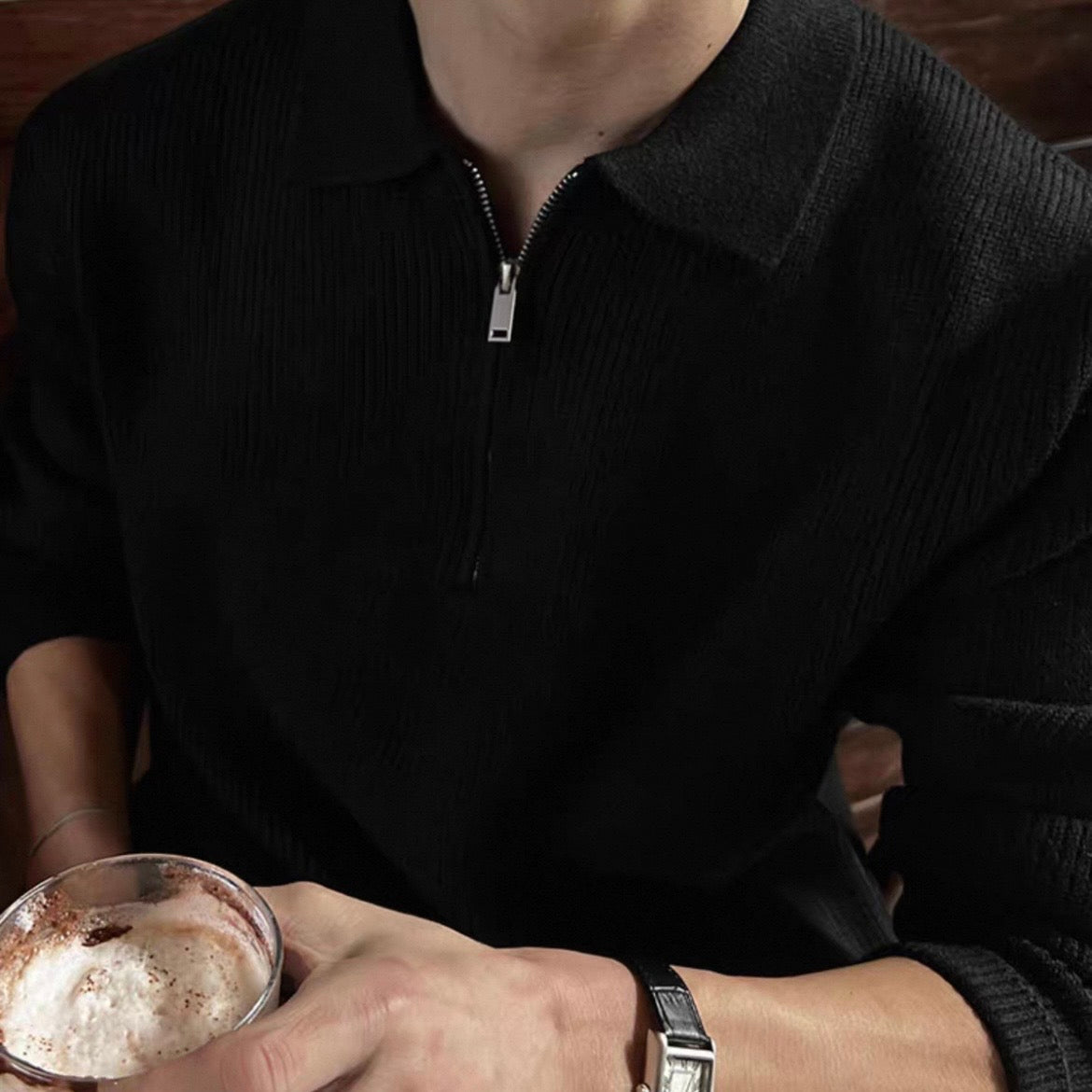 Lazy Half-Zip Knit Sweater