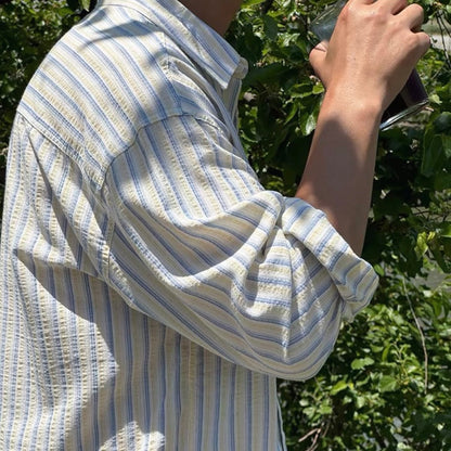 Textured Stripe Relaxed Shirt
