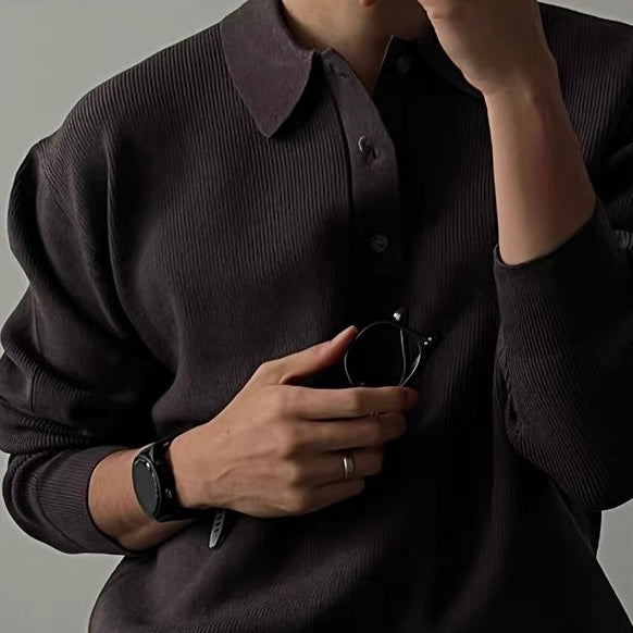 Classic Ribbed Knit Polo