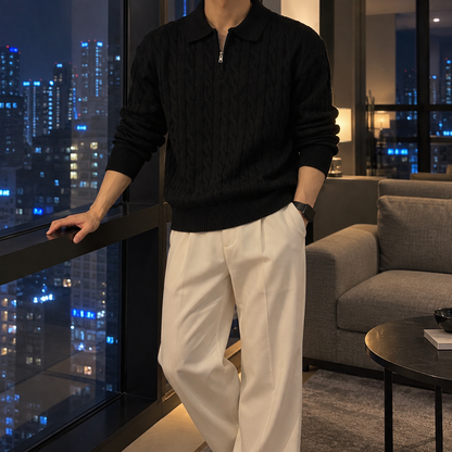 Model Zip Knit Sweater