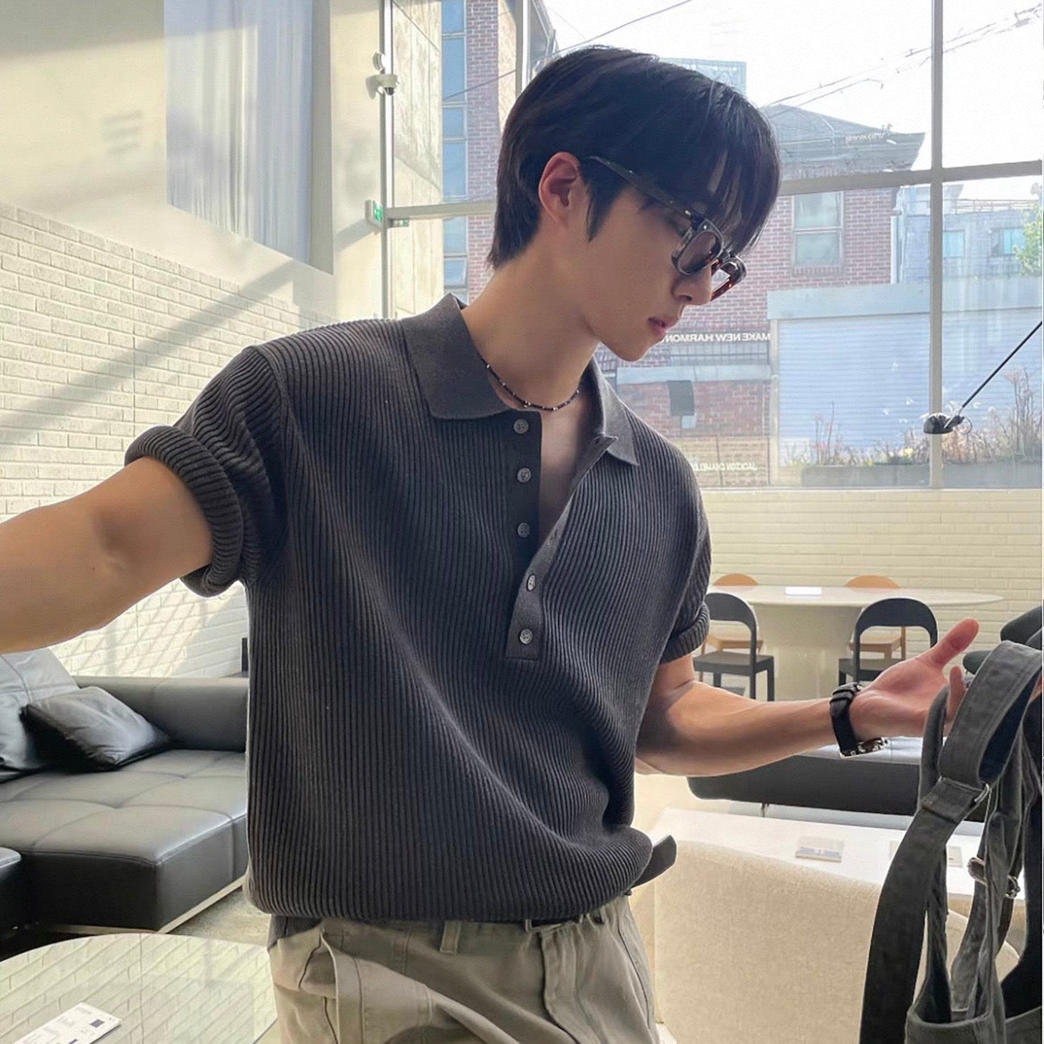 Breathable Casual Knit Polo